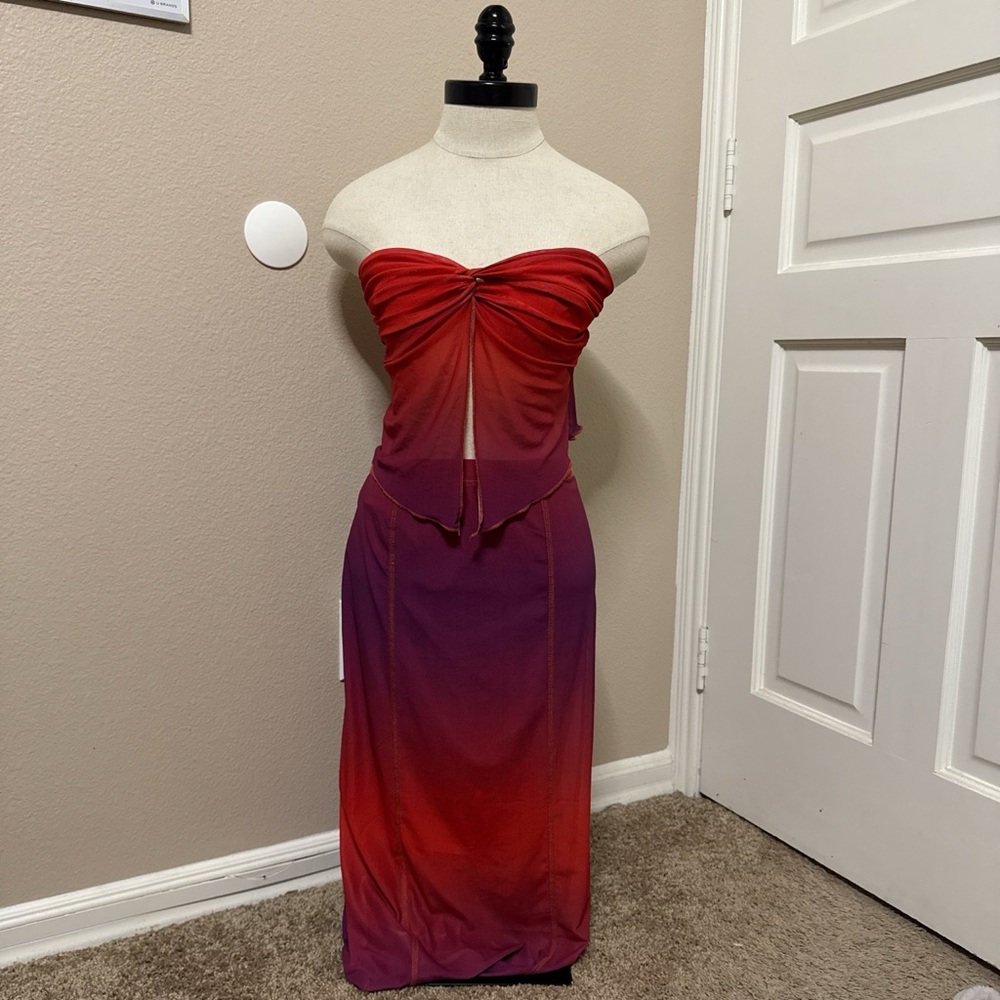 Gradient Red and Purple Women's Skirt